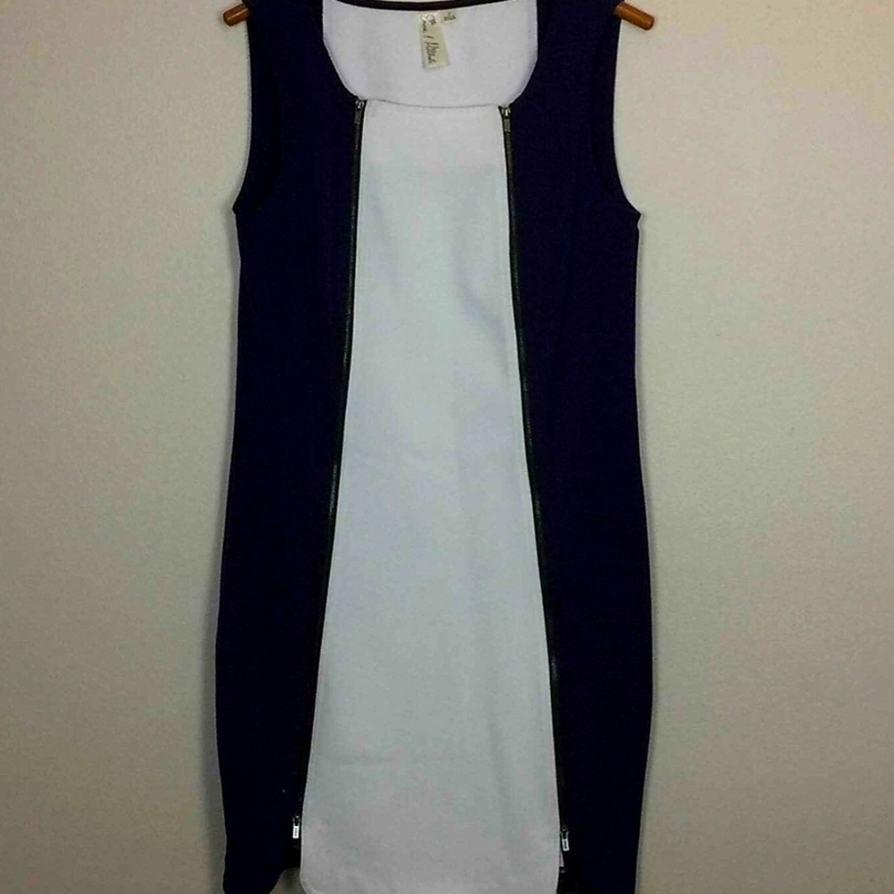 Emma & Michele 6 Vintage White & Blue Sleeveless Midi Dress SHOWSTOPPER GREAT UC - Picture 13 of 17